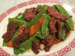 709. Beef with Snow Peas in a brown sauce.